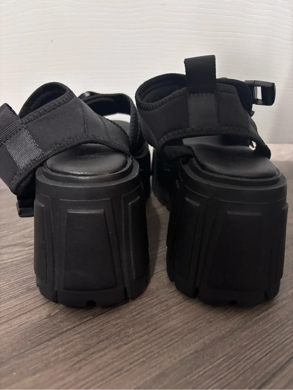 Dolls Kill / Darker Wavs Black Utopia Platform Sandals